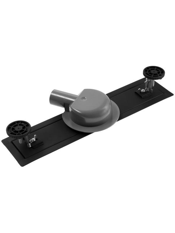 Трап ZEIN, c флaнцeм свободного вращения 360°, 7х40 см, d=40/50 мм, нерж. сталь, черный