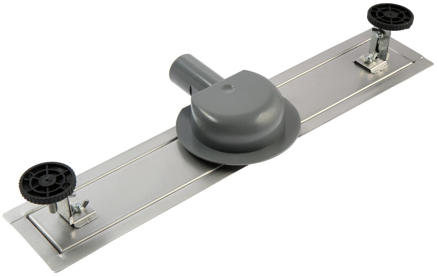 Трап ZEIN, c флaнцeм свободного вращения 360°, 7х50 см, d=40/50 мм, нерж. сталь, сатин