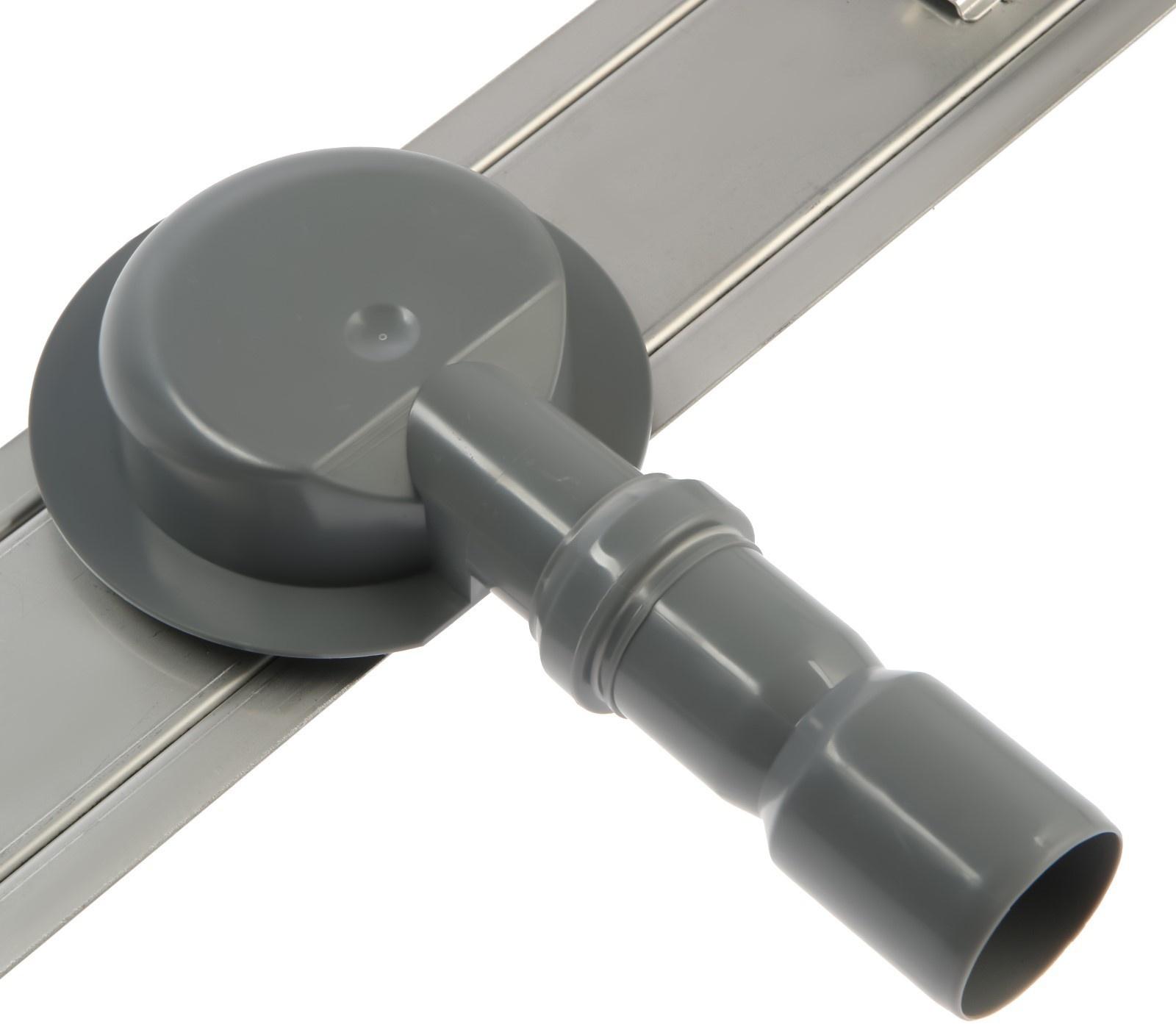 Трап ZEIN, c флaнцeм свободного вращения 360°, 7х50 см, d=40/50 мм, нерж. сталь, сатин