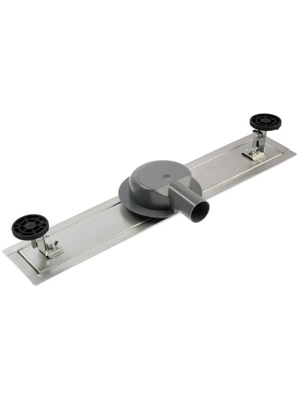 Трап ZEIN, c флaнцeм свободного вращения 360°, 7х50 см, d=40/50 мм, нерж. сталь, сатин