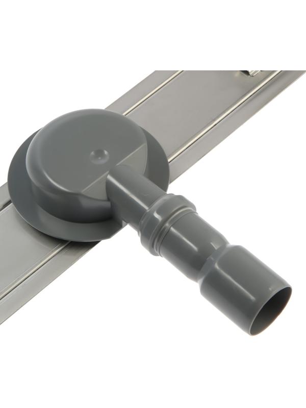 Трап ZEIN, c флaнцeм свободного вращения 360°, 7х50 см, d=40/50 мм, нерж. сталь, сатин