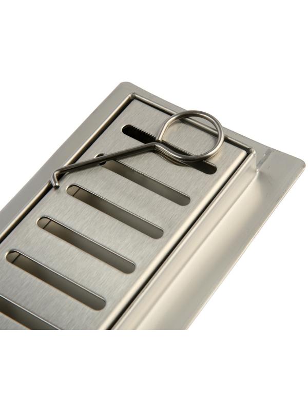 Трап ZEIN, c флaнцeм свободного вращения 360°, 7х50 см, d=40/50 мм, нерж. сталь, сатин