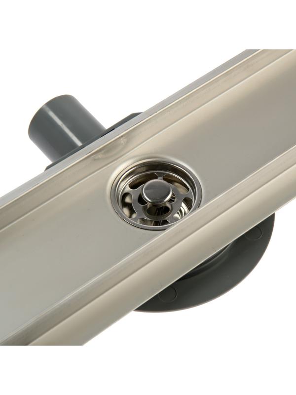 Трап ZEIN, c флaнцeм свободного вращения 360°, 7х50 см, d=40/50 мм, нерж. сталь, сатин