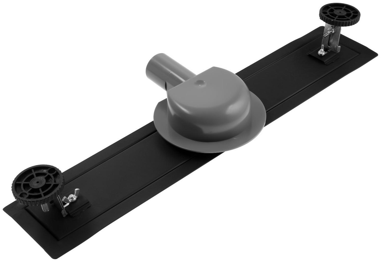 Трап ZEIN, c флaнцeм свободного вращения 360°, 7х50 см, d=40/50 мм, нерж. сталь, черный