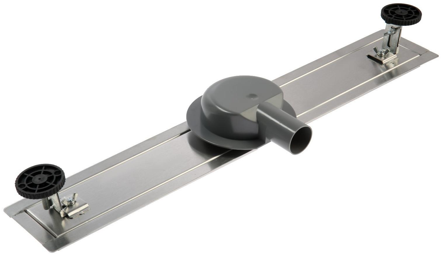 Трап ZEIN, c флaнцeм свободного вращения 360°, 7х60 см, d=40/50 мм, нерж. сталь, сатин