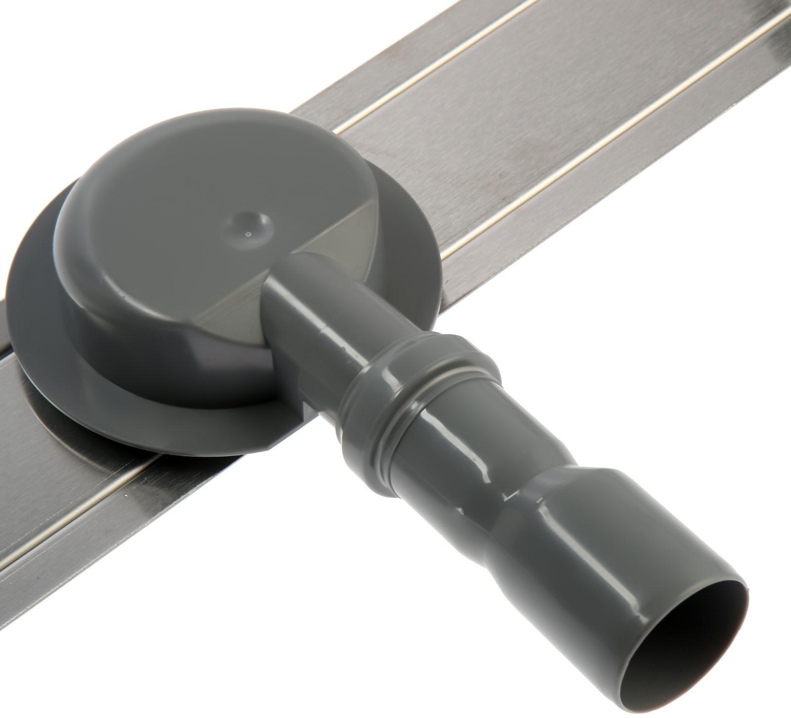 Трап ZEIN, c флaнцeм свободного вращения 360°, 7х60 см, d=40/50 мм, нерж. сталь, сатин