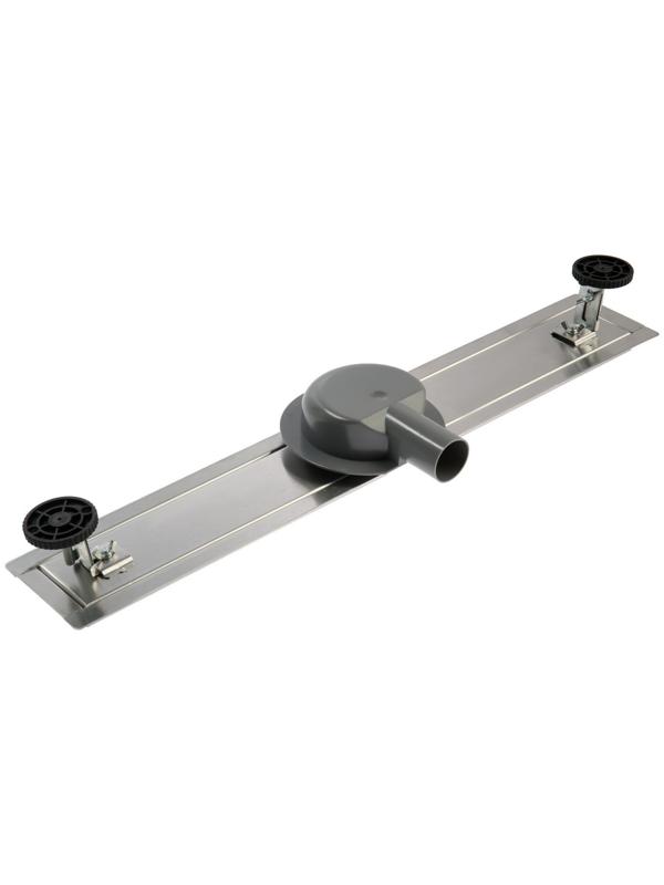 Трап ZEIN, c флaнцeм свободного вращения 360°, 7х60 см, d=40/50 мм, нерж. сталь, сатин