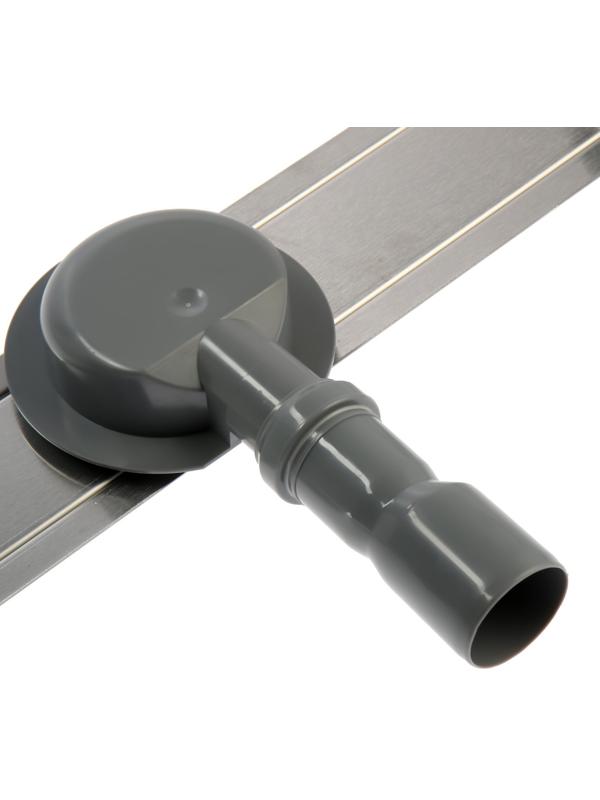 Трап ZEIN, c флaнцeм свободного вращения 360°, 7х60 см, d=40/50 мм, нерж. сталь, сатин