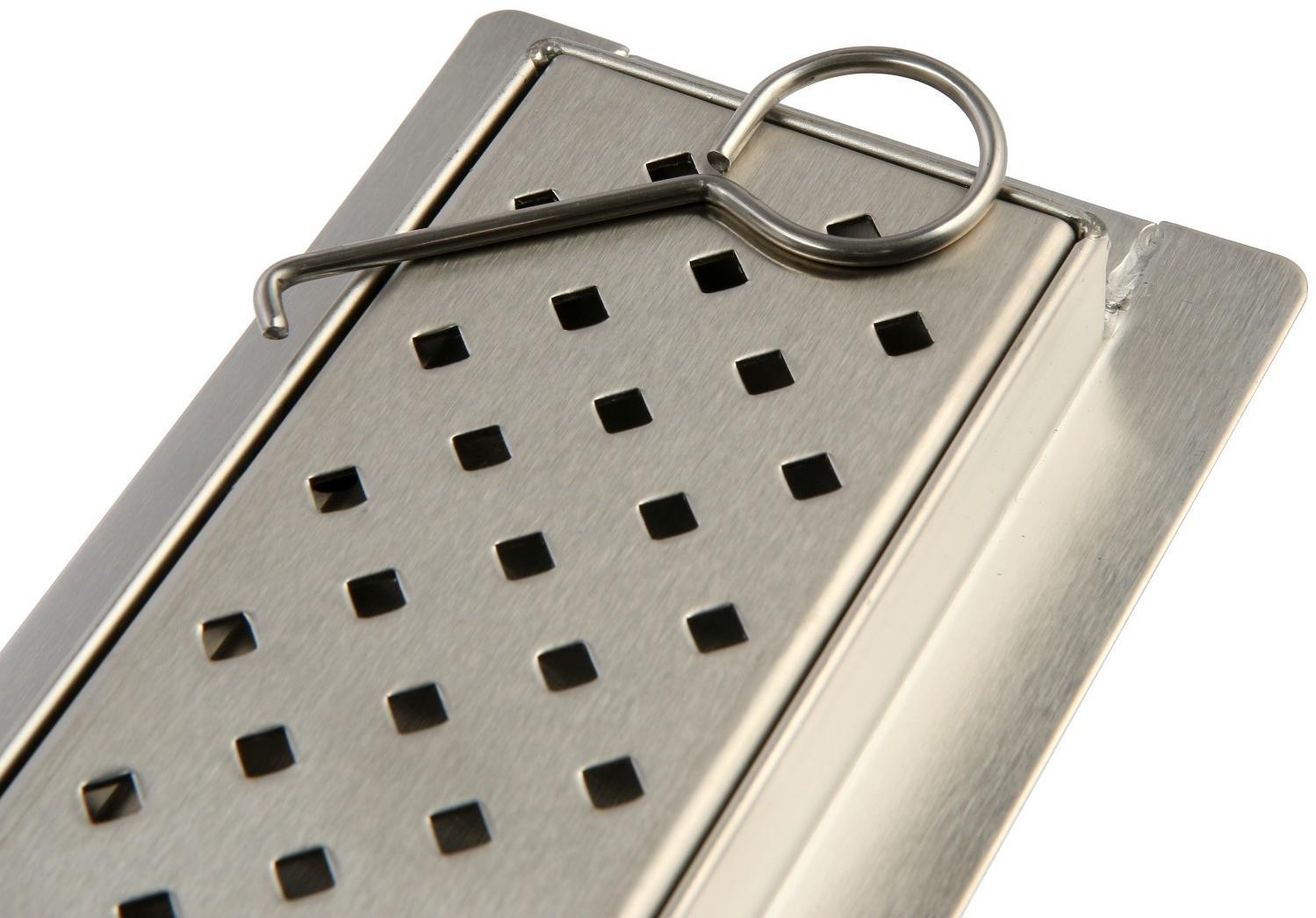 Трап ZEIN, c флaнцeм свободного вращения 360°, 7х60 см, d=40/50 мм, нерж. сталь, сатин