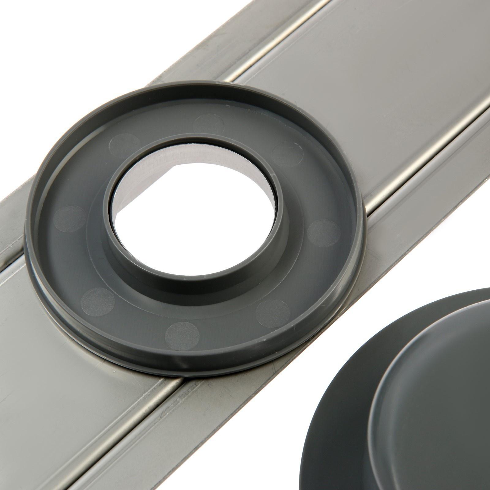 Трап ZEIN, c флaнцeм свободного вращения 360°, 7х60 см, d=40/50 мм, нерж. сталь, сатин