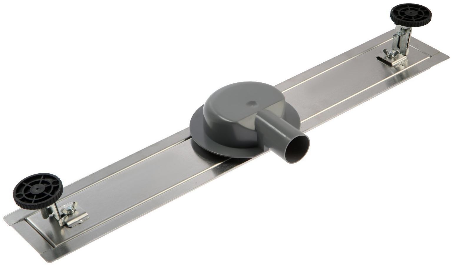 Трап ZEIN, c флaнцeм свободного вращения 360°, 7х60 см, d=40/50 мм, нерж. сталь, сатин