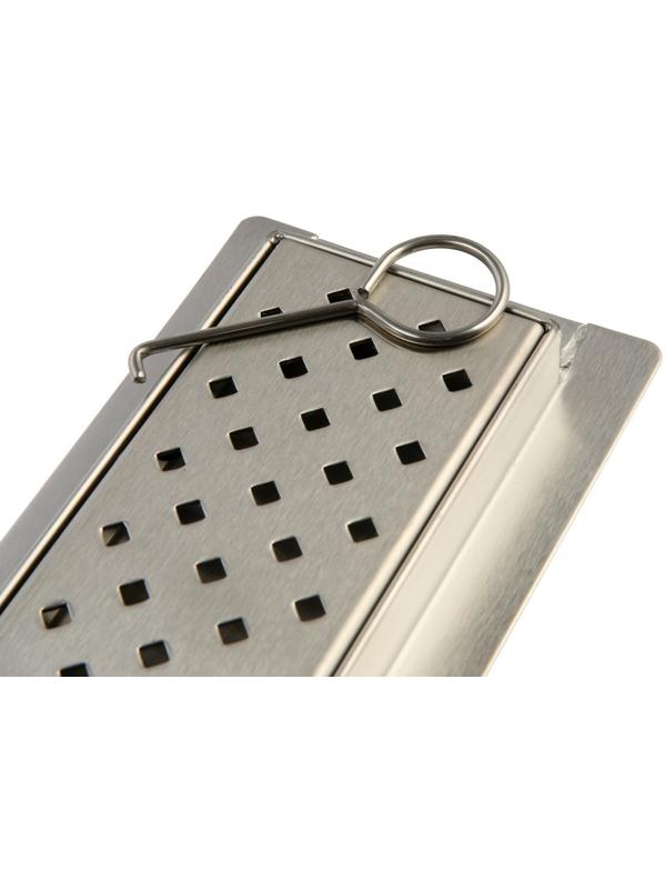 Трап ZEIN, c флaнцeм свободного вращения 360°, 7х60 см, d=40/50 мм, нерж. сталь, сатин