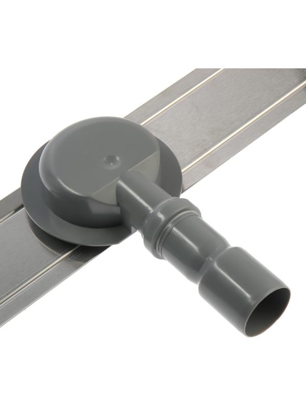 Трап ZEIN, c флaнцeм свободного вращения 360°, 7х60 см, d=40/50 мм, нерж. сталь, сатин