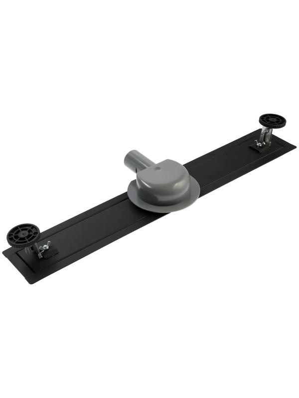 Трап ZEIN, c флaнцeм свободного вращения 360°, 7х60 см, d=40/50 мм, нерж. сталь, черный