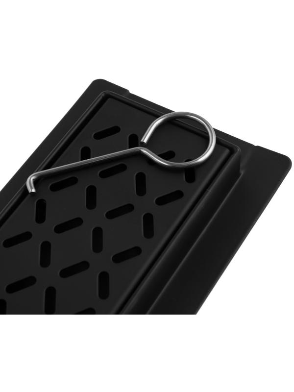 Трап ZEIN, c флaнцeм свободного вращения 360°, 7х60 см, d=40/50 мм, нерж. сталь, черный