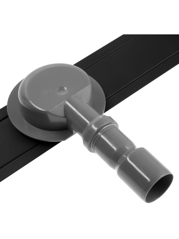 Трап ZEIN, c флaнцeм свободного вращения 360°, 7х60 см, d=40/50 мм, нерж. сталь, черный