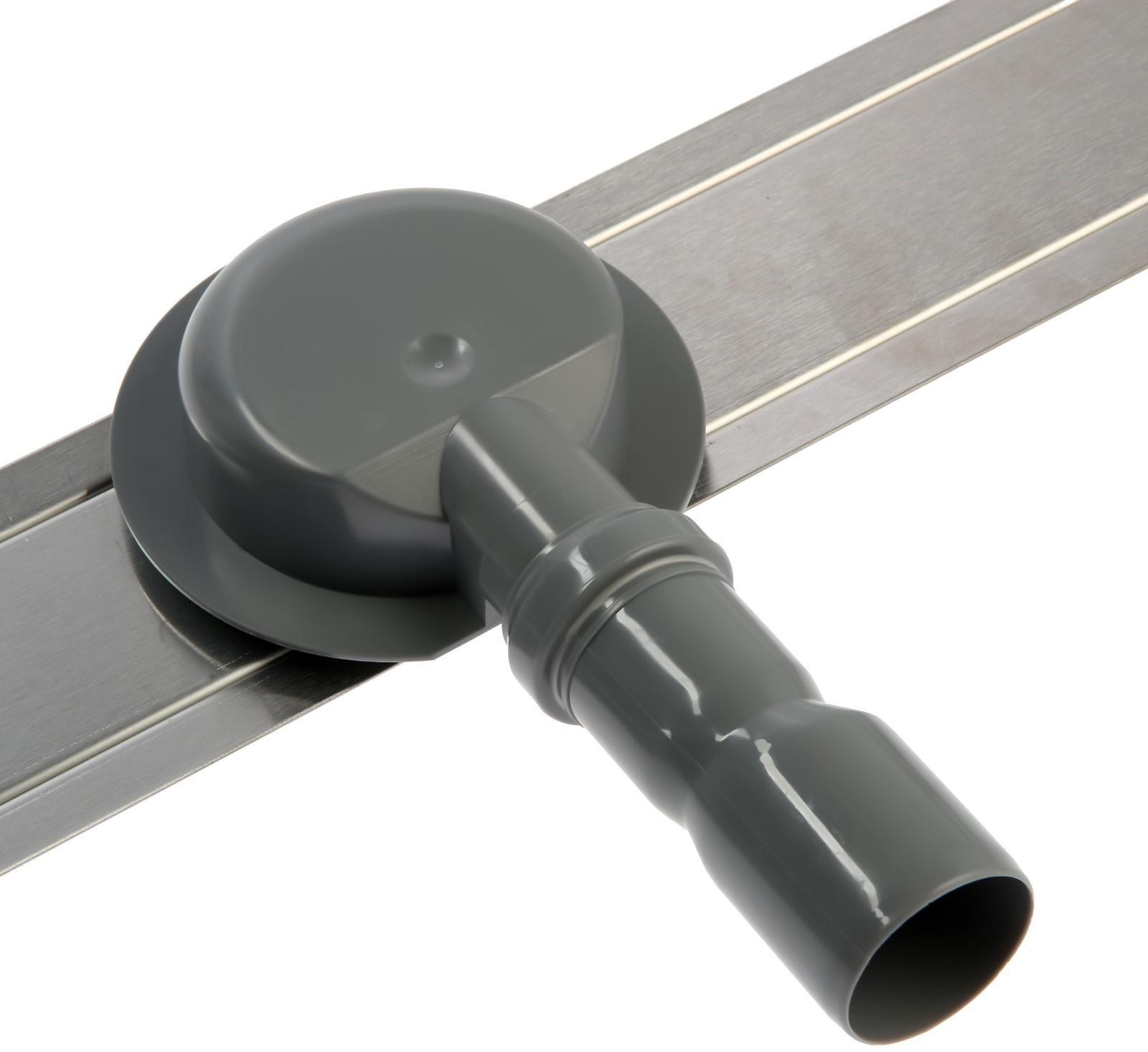 Трап ZEIN, c флaнцeм свободного вращения 360°, 7х70 см, d=40/50 мм, нерж. сталь, сатин