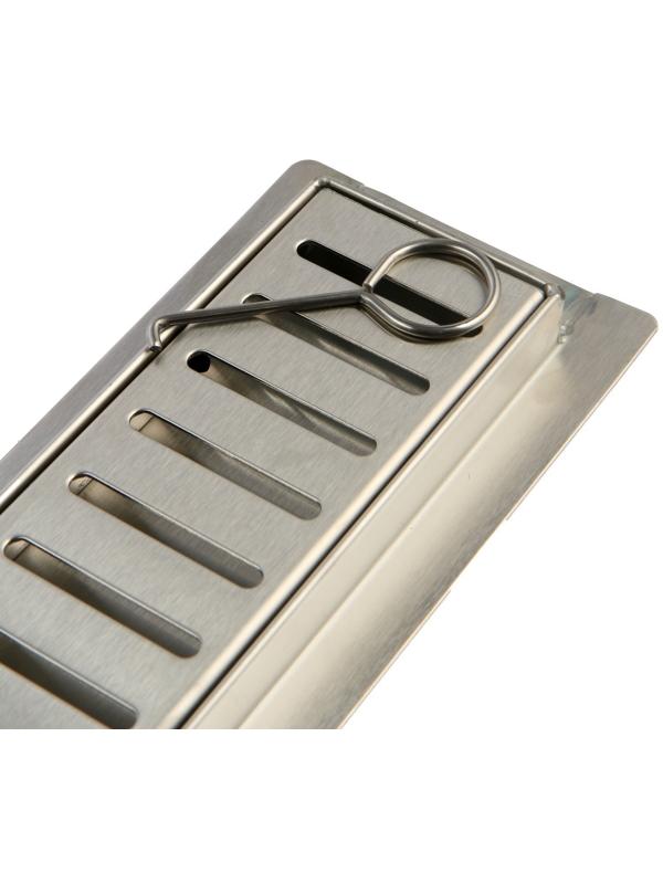 Трап ZEIN, c флaнцeм свободного вращения 360°, 7х70 см, d=40/50 мм, нерж. сталь, сатин