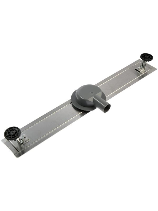 Трап ZEIN, c флaнцeм свободного вращения 360°, 7х70 см, d=40/50 мм, нерж. сталь, сатин