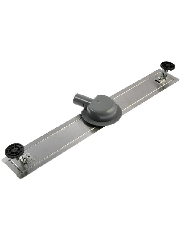 Трап ZEIN, c флaнцeм свободного вращения 360°, 7х70 см, d=40/50 мм, нерж. сталь, сатин