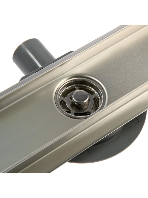 Трап ZEIN, c флaнцeм свободного вращения 360°, 7х70 см, d=40/50 мм, нерж. сталь, сатин