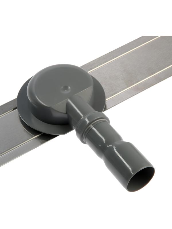 Трап ZEIN, c флaнцeм свободного вращения 360°, 7х70 см, d=40/50 мм, нерж. сталь, сатин