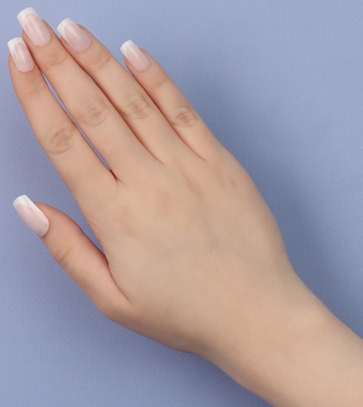 Накладные ногти «Classic French», 24 шт, с клеевыми пластинами, форма мягкий квадрат, цвет нежно-розовый/белый