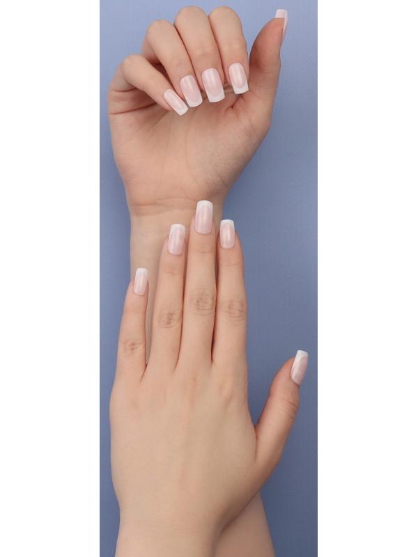 Накладные ногти «Classic French», 24 шт, с клеевыми пластинами, форма мягкий квадрат, цвет нежно-розовый/белый