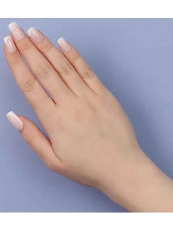 Накладные ногти «Classic French», 24 шт, с клеевыми пластинами, форма мягкий квадрат, цвет нежно-розовый/белый