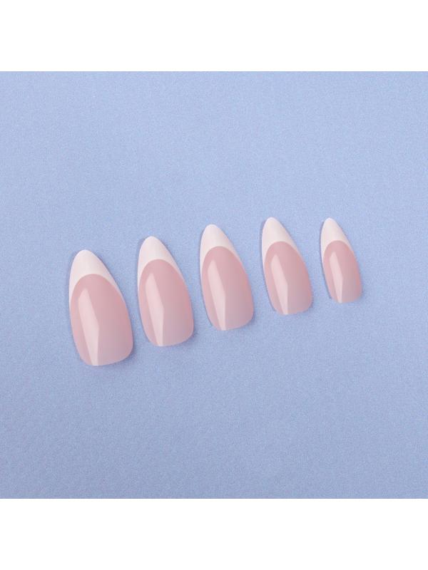 Накладные ногти «Classic French», 24 шт, с клеевыми пластинами, форма миндаль, цвет нежно-розовый/белый