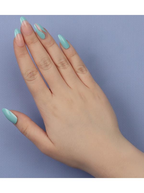 Накладные ногти «Freshness», 24 шт, с клеевыми пластинами, форма миндаль, цвет голубой/розовый