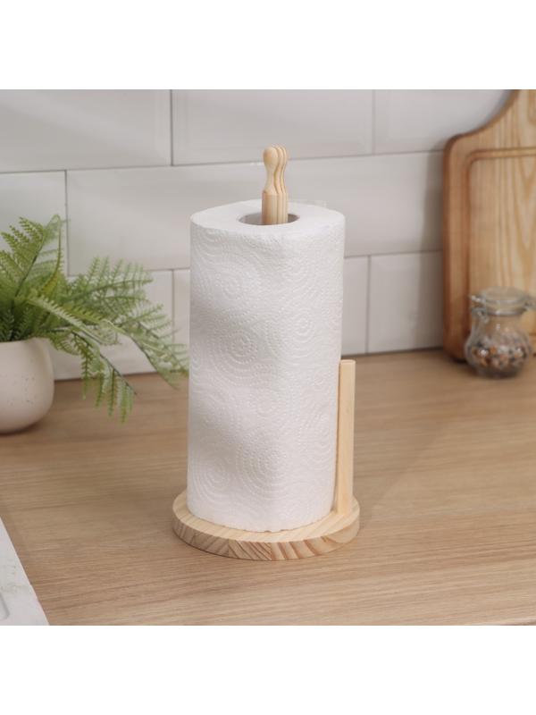 Держатель для бумажных полотенец с фиксатором, сосна