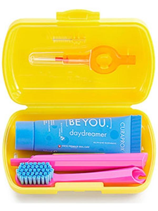 Дорожный набор Curaprox BE YOU в желтом боксе , 4 предмета