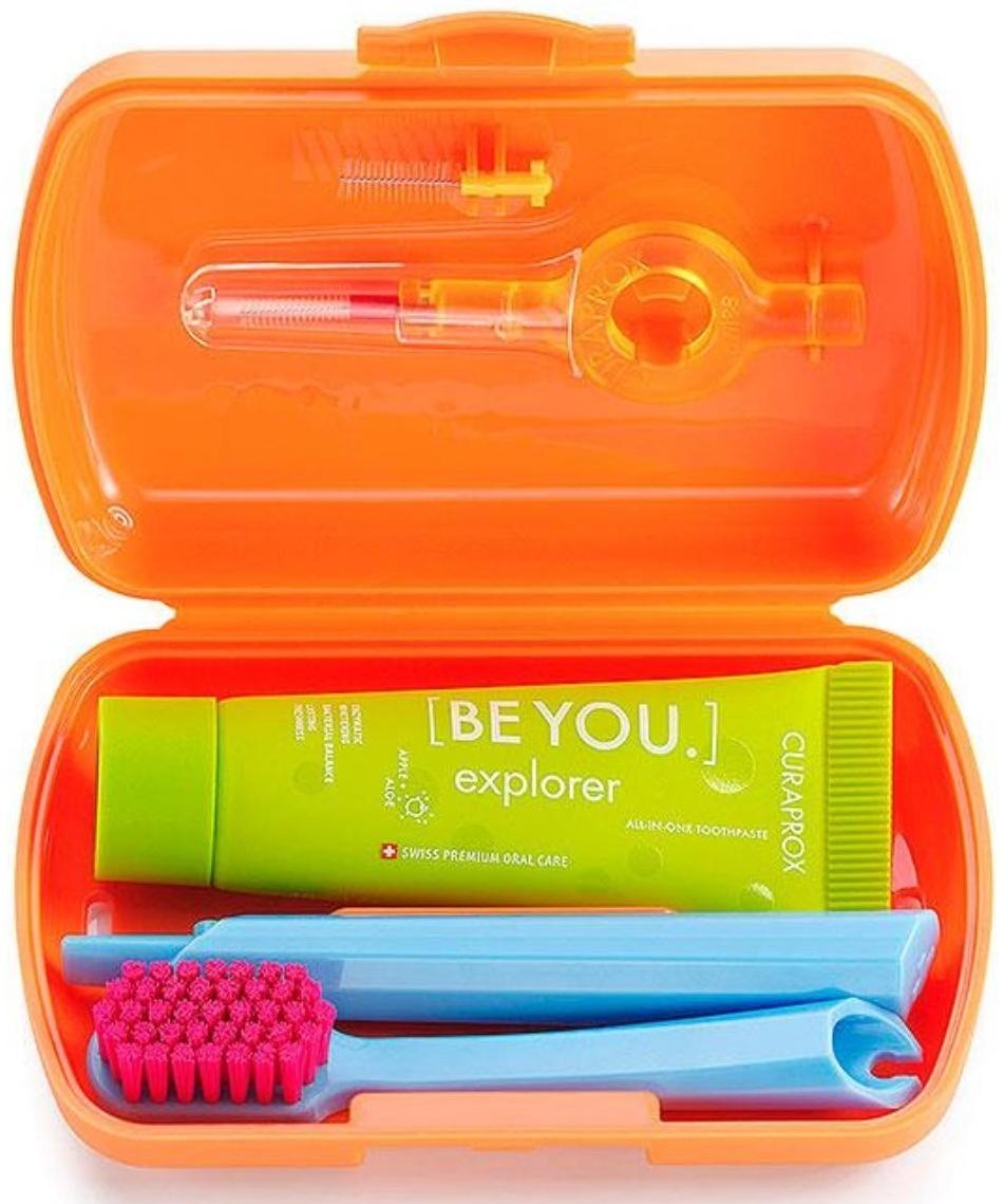 Дорожный набор Curaprox BE YOU в оранжером боксе , 4 предмета