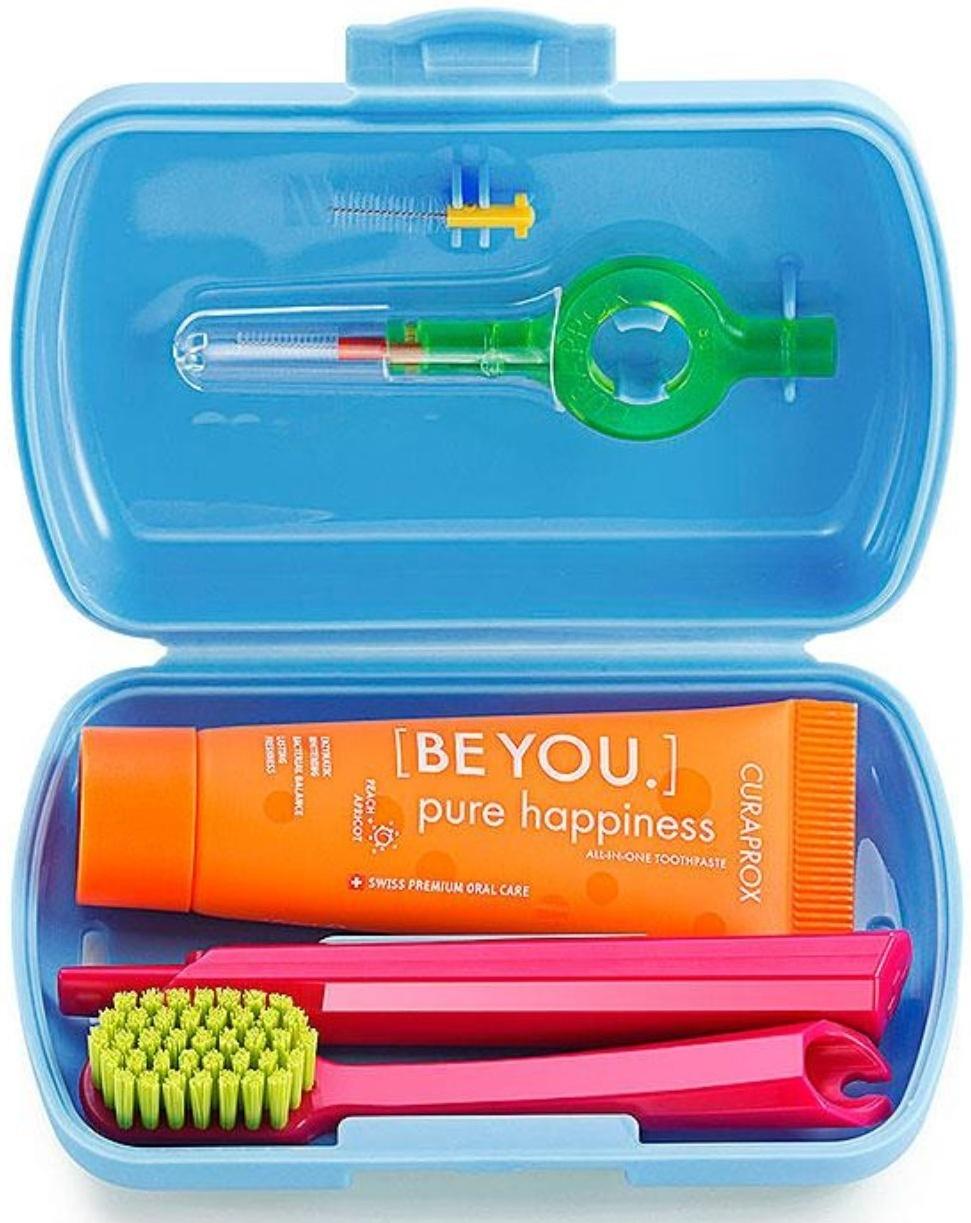 Дорожный набор Curaprox BE YOU в синем боксе , 4 предмета