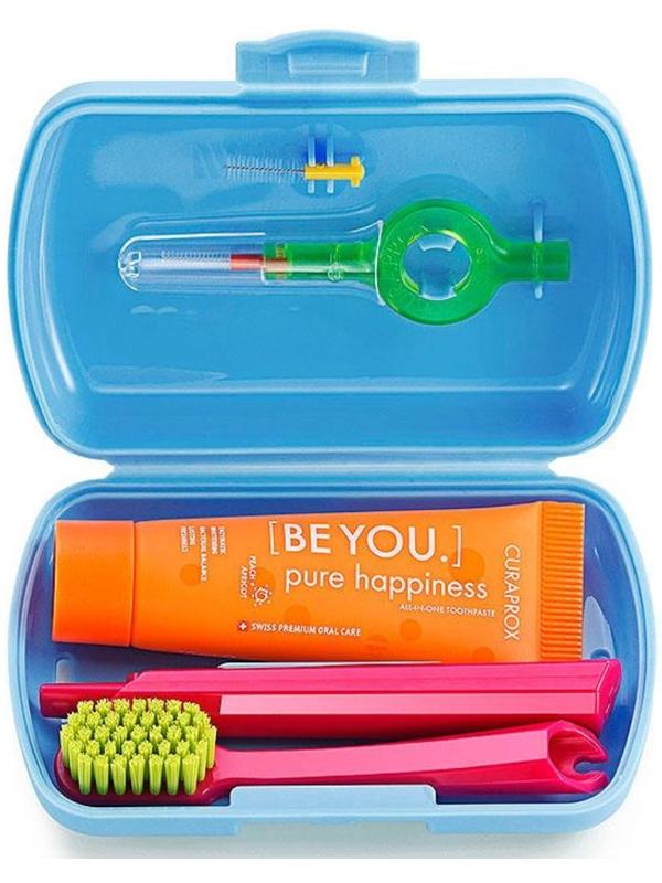 Дорожный набор Curaprox BE YOU в синем боксе , 4 предмета