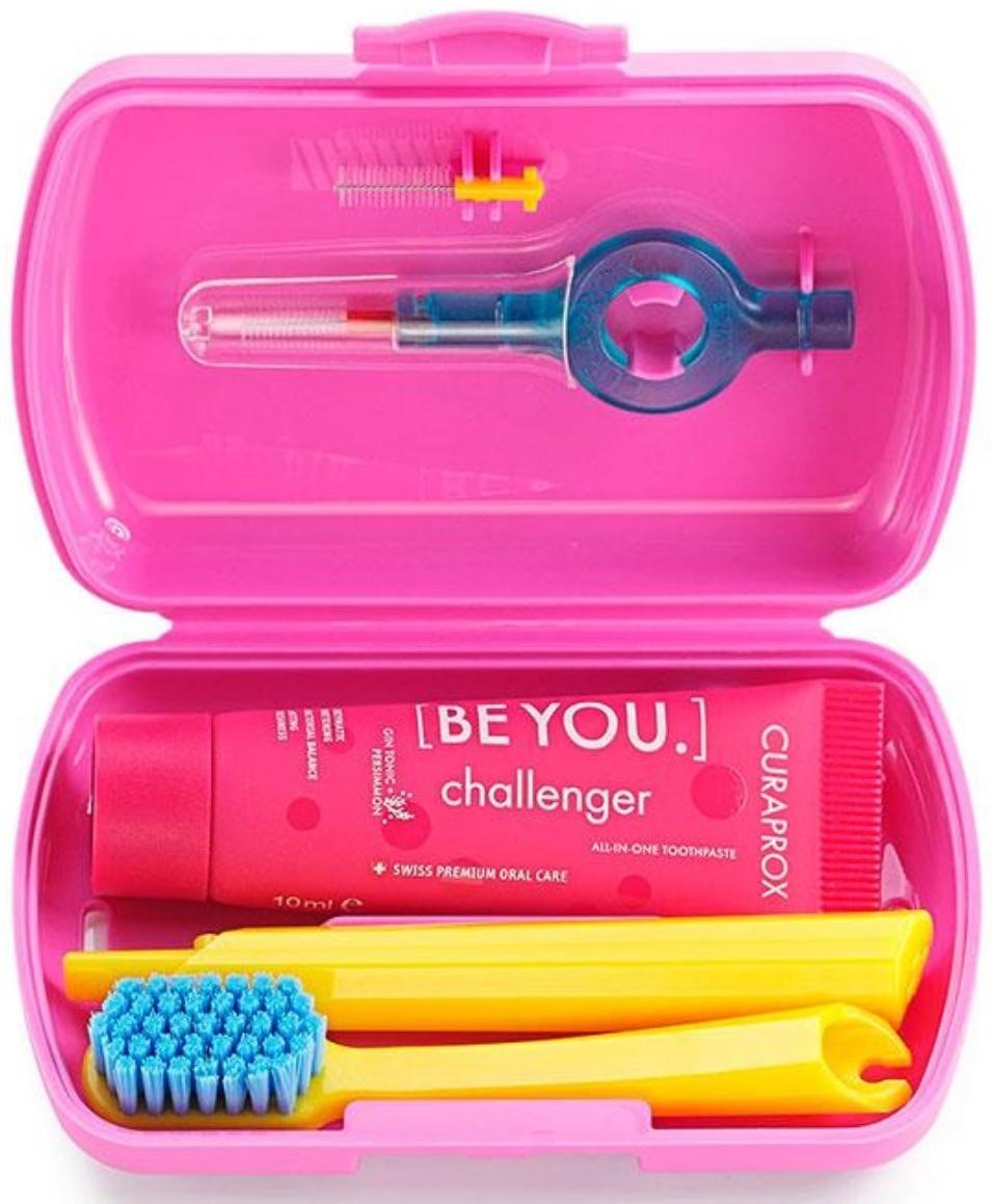 Дорожный набор Curaprox BE YOU в розовом боксе , 4 предмета