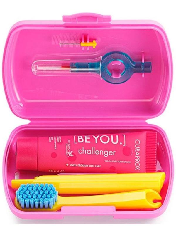 Дорожный набор Curaprox BE YOU в розовом боксе , 4 предмета