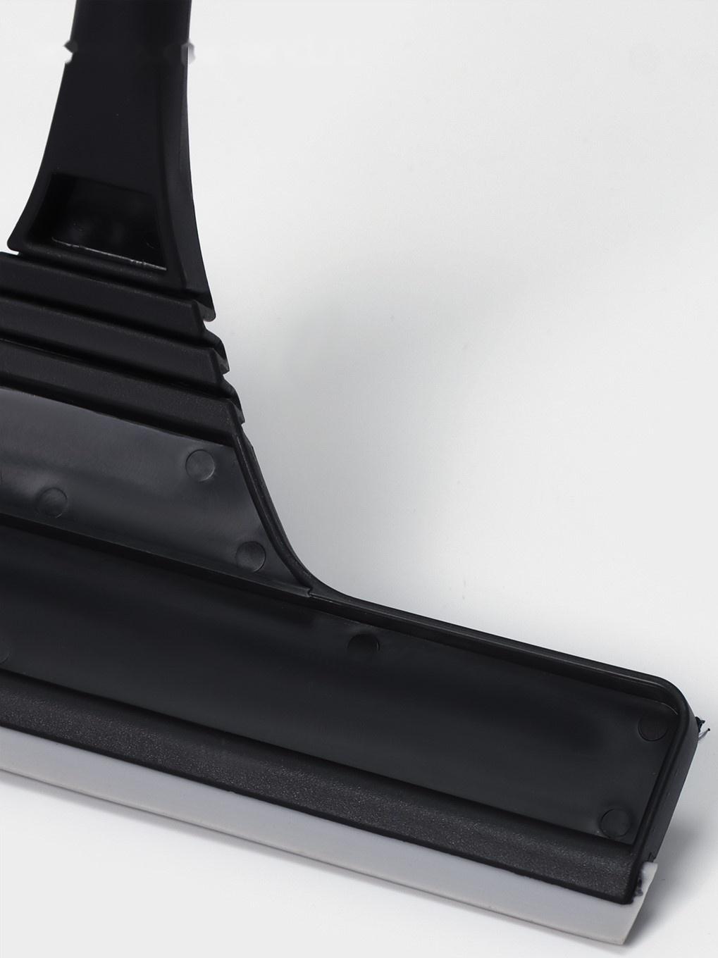 Окномойка с насадкой из микрофибры Raccoon, гибкая, стальная телескопическая ручка, 28×2,5×80(117) см, цвет чёрный