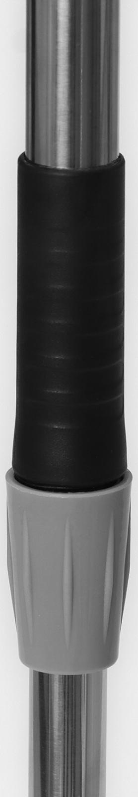 Окномойка с насадкой из микрофибры Raccoon, гибкая, стальная телескопическая ручка, 28×2,5×80(117) см, цвет чёрный