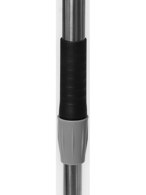 Окномойка с насадкой из микрофибры Raccoon, гибкая, стальная телескопическая ручка, 28×2,5×80(117) см, цвет чёрный