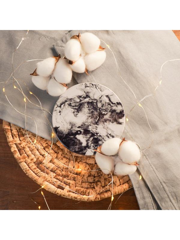 Подставка под горячее «Черный мрамор», 10,8 см