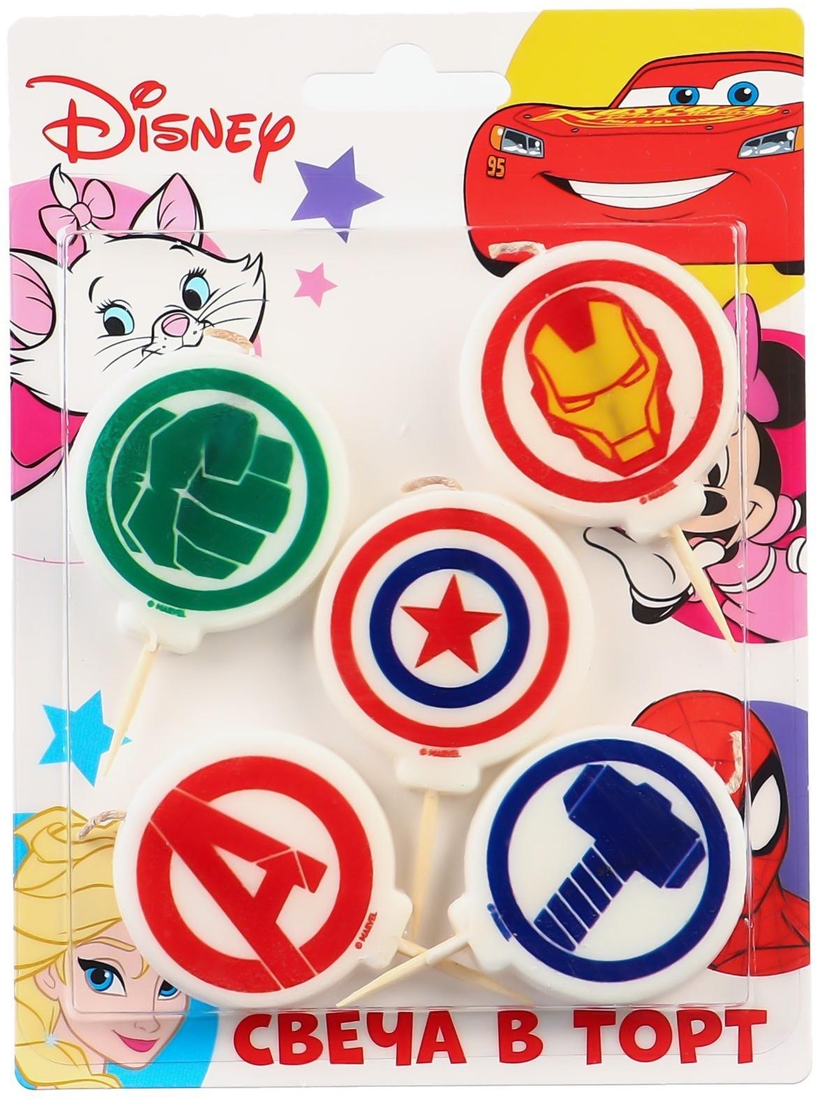 Свеча в торт набор, Мстители, 5 шт