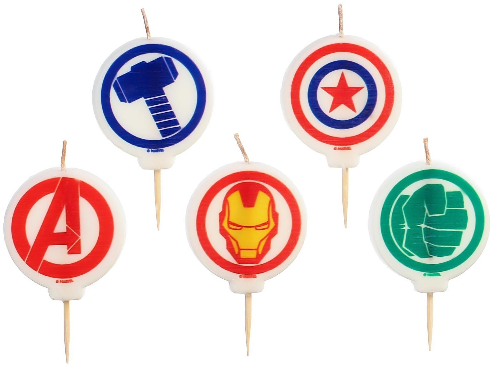 Свеча в торт набор, Мстители, 5 шт