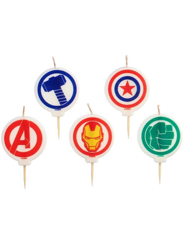 Свеча в торт набор, Мстители, 5 шт
