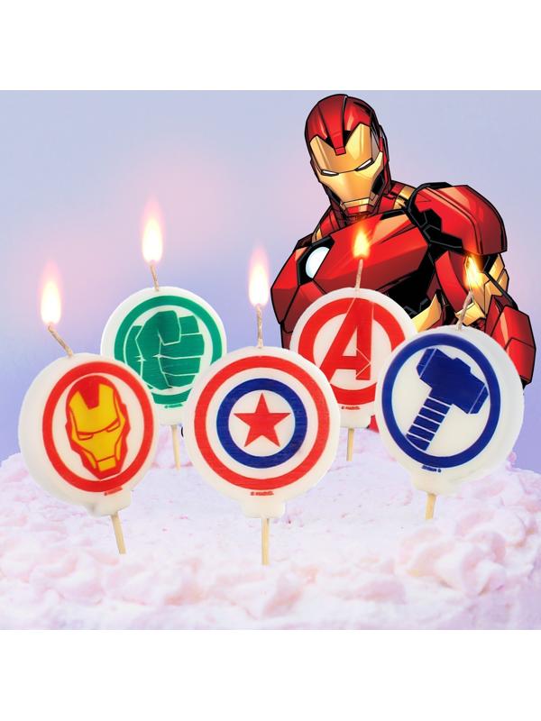 Свеча в торт набор, Мстители, 5 шт