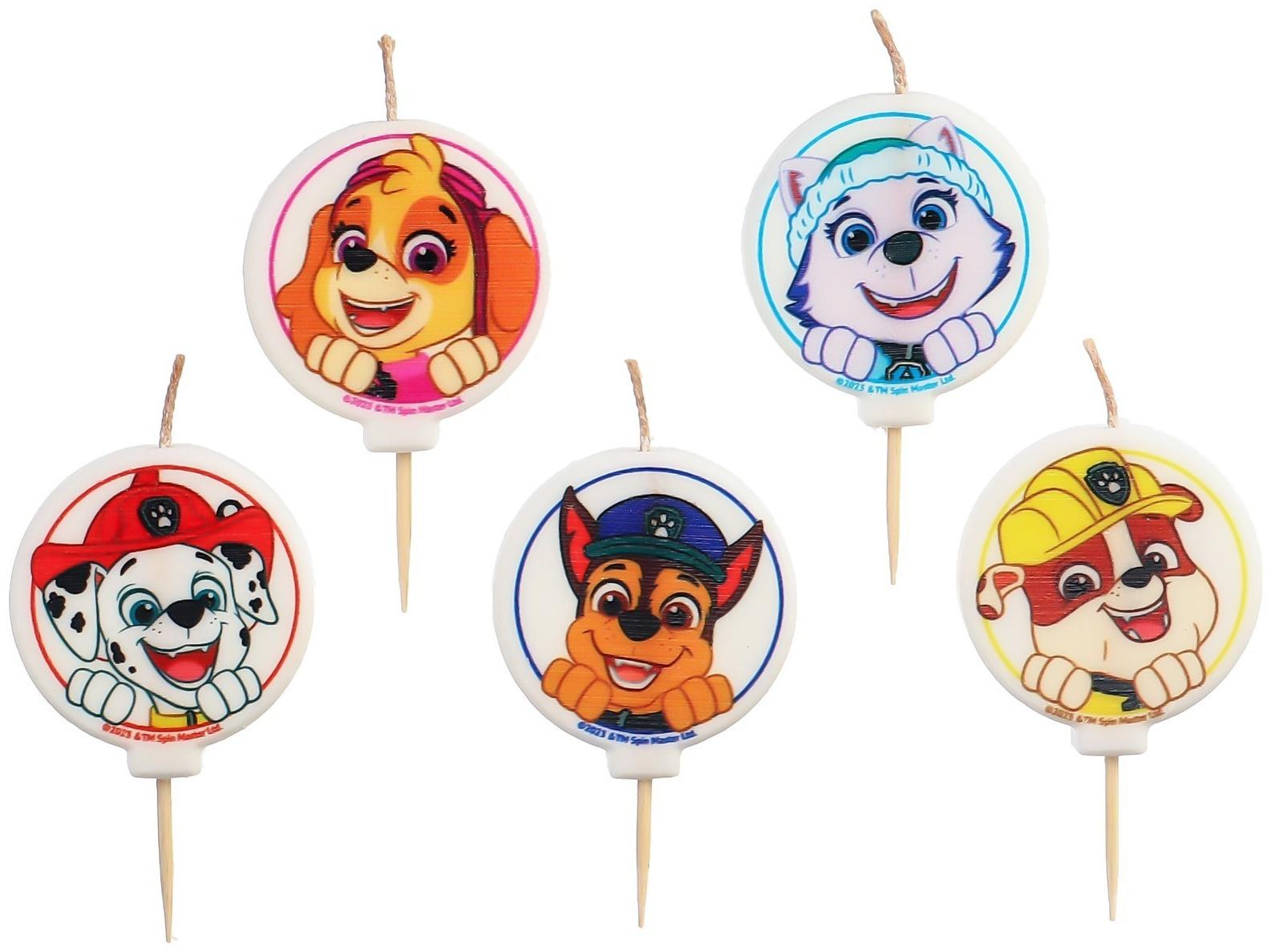 Свеча в торт набор, Щенячий патруль, 5 шт