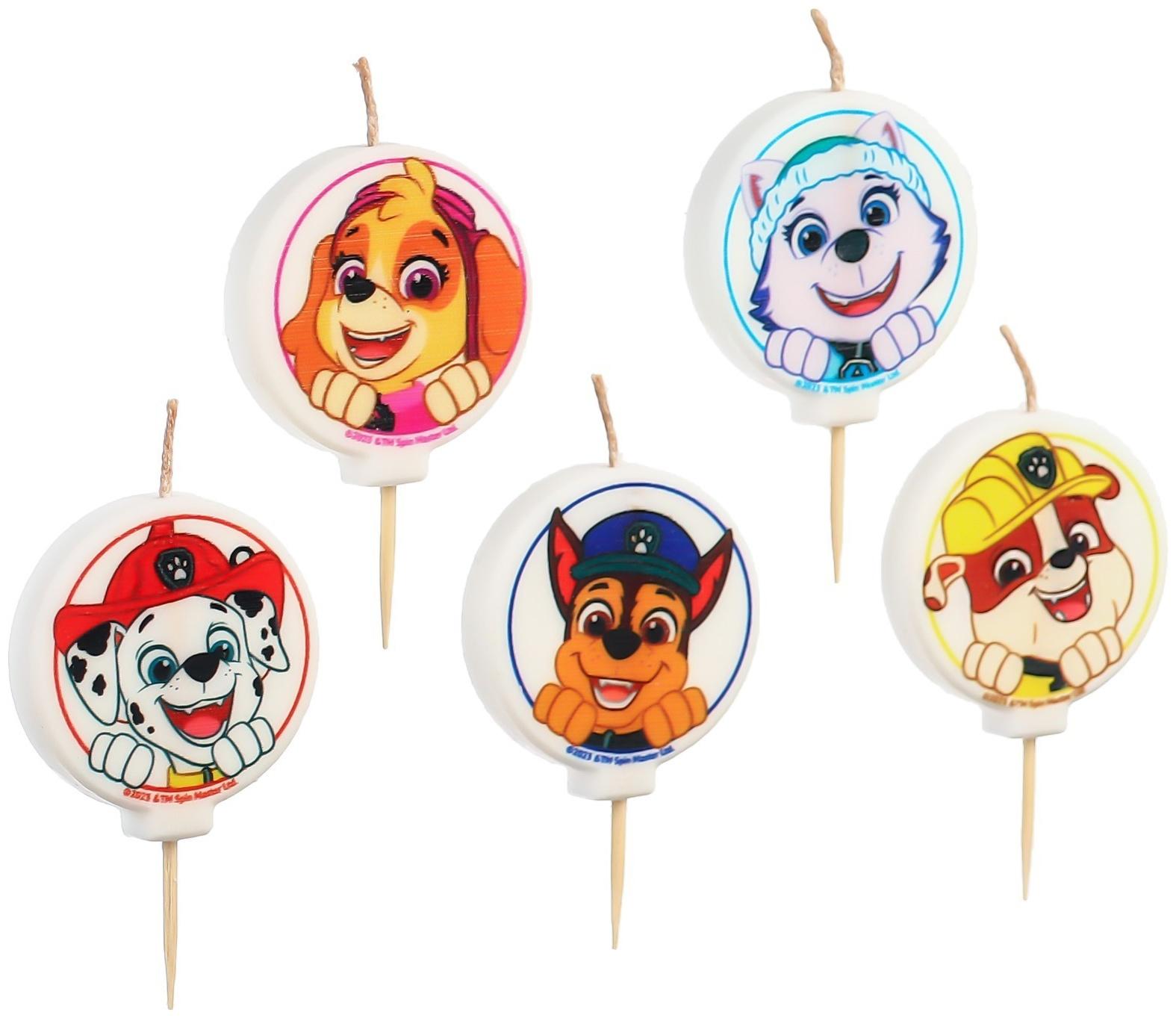 Свеча в торт набор, Щенячий патруль, 5 шт