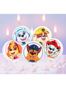 Свеча в торт набор, Щенячий патруль, 5 шт