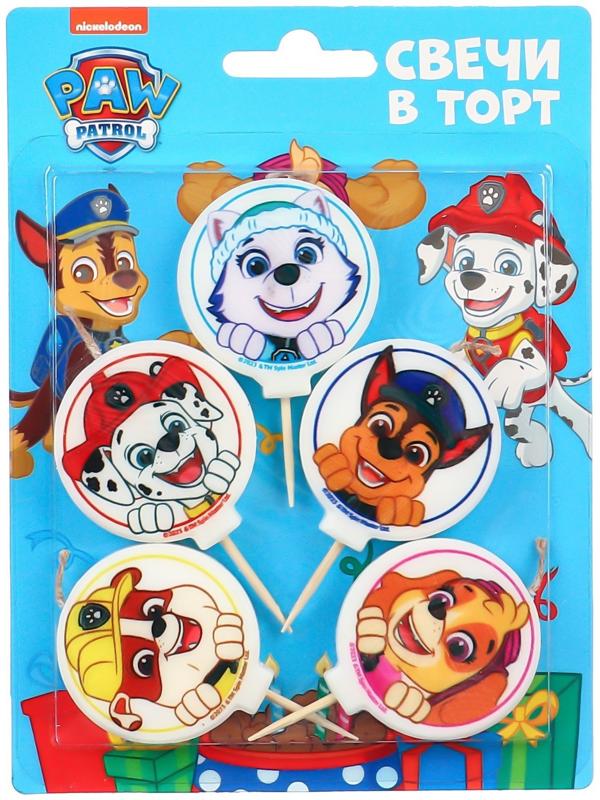 Свеча в торт набор, Щенячий патруль, 5 шт